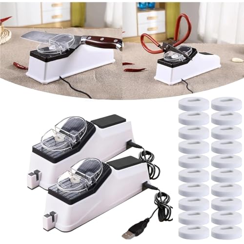 Surudoisharp Pro Elektrischer Messerschärfer, Messer Automatischer Messerschärfer, Ndfinitee Elektrischer Messerschärfer, Doppelseitiger Messerschärfer mit Schutzhülle (2pcs) von Generisch