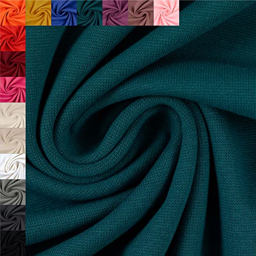 Swafing Vanessa Baumwolljersey unifarben Coupon (petrol, 1,0m) (748) von INUSPACE
