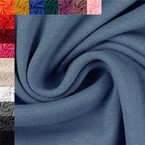 Swafing Vanessa Baumwolljersey unifarben Coupon (rauchblau, 0,5m) (259) von INUSPACE