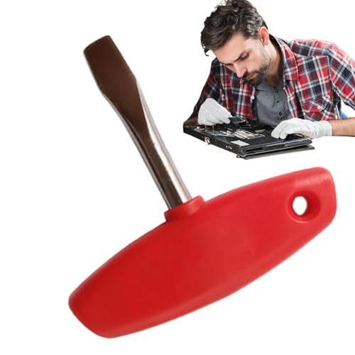 T Handle Flat Head Screwdriver - Flat Head Screwdriver | Hand Tool | Ring Doorbell Tool | Multi-Bit Nut Driver | Portable Assembly Replacement for Precision Repair von Generisch