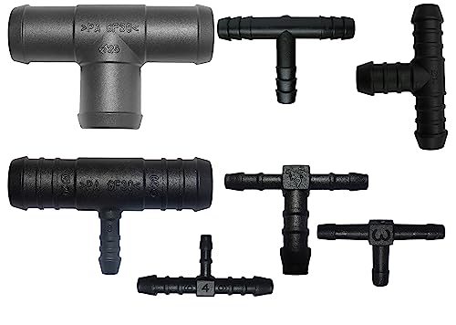 T-Schlauchverbinder Größen wählbar von 3 bis 32 mm auch reduziert PA GF30 T Stück (2, reduziert: 18 x 14 x 18 mm) von Generisch