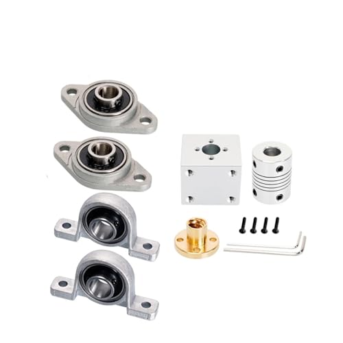 T8 Bleischraube Mutterhalterung 8MM OD Pitch 2MM Umwandlung Sitz 3D Drucker Teil Muttern Halterung Aluminium Block(2pcs T8 Nuts B) von Generisch