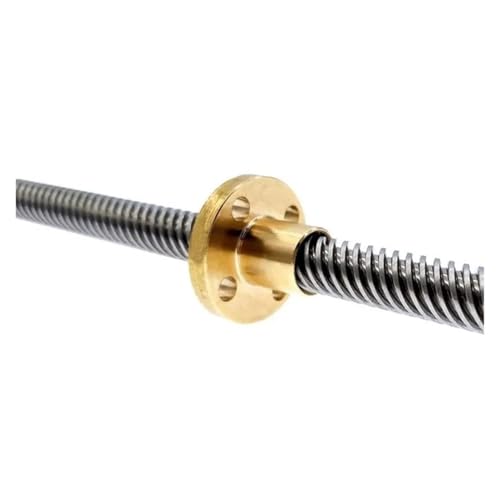 T8-Leitspindel, Linksgewinde, 2 mm, 8, Trapezstange mit Messingmutter for 3D-Drucker, Edelstahl 304(Lead 8mm Left-hand,100mm with nut) von Generisch