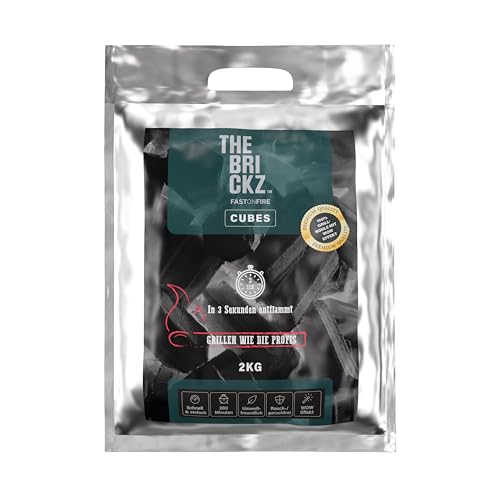 THEBRICKZ | Cubes | 5 x 2 kg für die Grillzubereitung | in 3 Sek. entflammt | Rauch- und Geruchsfrei (5) von Generisch