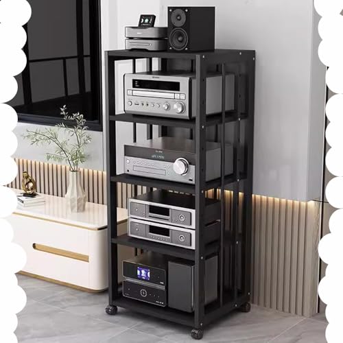 TV-Eckregal mit 5 Ebenen, verstellbar, schwarz, Media-Ständer für Plattenspieler und Stereo, 109,2 cm, bodenstehend, Unterhaltungsregal, platzsparende Lösung für Zuhause TV-Eckregal mit 5 Ebenen, verstellbar, schwarz, Media-Ständer für Plattenspieler und Stereo, 109,2 cm, bodenstehend, Unterhaltungsregal, platzsparende Lösung für Zuhause von Generisch