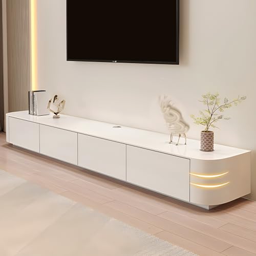 TV-Ständer aus Holz für große Bildschirme – Bodenstehende Medienkonsole mit Regalen und Türen für Wohnzimmeraufbewahrung, natürliches Finish TV-Ständer aus Holz für große Bildschirme – Bodenstehende Medienkonsole mit Regalen und Türen für Wohnzimmeraufbewahrung, natürliches Finish von Generisch