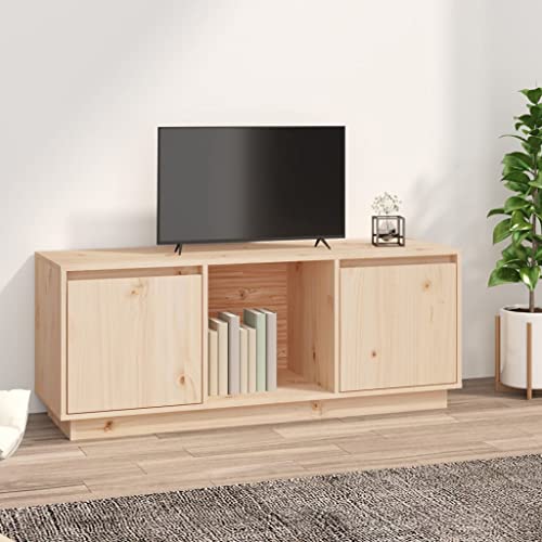 TV-Ständer aus massivem Kiefernholz, 110,5 x 35 x 44 cm, schlichter Stil, moderne Medienkonsole, Wohnzimmer, Unterhaltungseinheit, dekorative Aufbewahrung für Fotos und Pflanzen TV-Ständer aus massivem Kiefernholz, 110,5 x 35 x 44 cm, schlichter Stil, moderne Medienkonsole, Wohnzimmer, Unterhaltungseinheit, dekorative Aufbewahrung für Fotos und Pflanzen von Generisch