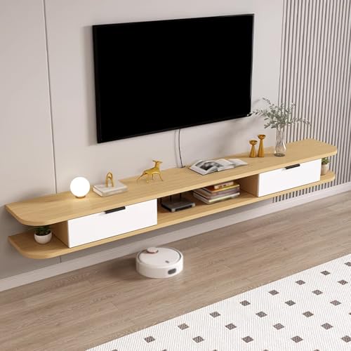 TV-Ständer zur Wandmontage mit Stauraum – Massivholz Eco-Board, große Tischplatte, mehrere Fächer, Fädellöcher – Weiß, 140 x 22 x 18 cm, ideal für Wohnzimmer & Schlafzimmer TV-Ständer zur Wandmontage mit Stauraum – Massivholz Eco-Board, große Tischplatte, mehrere Fächer, Fädellöcher – Weiß, 140 x 22 x 18 cm, ideal für Wohnzimmer & Schlafzimmer von Generisch