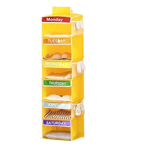 Tägliche Kleidung Sortier | Hanging Garderobe Storage Organizer | 6-Shelf Closet Storage Organizer | Kinder Tägliche Hangable Closet Organizer Mit 3 Seitentaschen Für Platz von Generisch