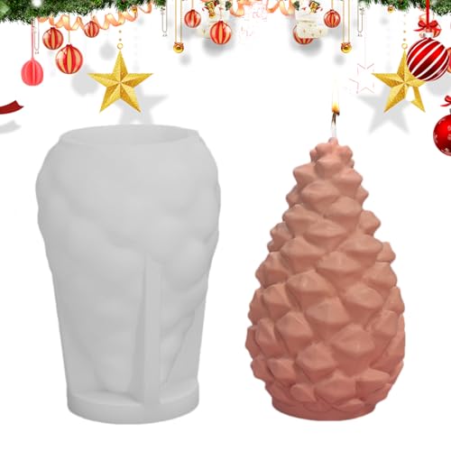 Tannenzapfenformen zum Basteln, Tannenzapfenkerzenform - 3D Weihnachts-Tannenzapfen-Harz-Formen,Silikon-Hausherstellungsform, Seifen-Tonform für handgemachte Kerzenseife Tannenzapfenformen zum Basteln, Tannenzapfenkerzenform - 3D Weihnachts-Tannenzapfen-Harz-Formen,Silikon-Hausherstellungsform, Seifen-Tonform für handgemachte Kerzenseife von Generisch