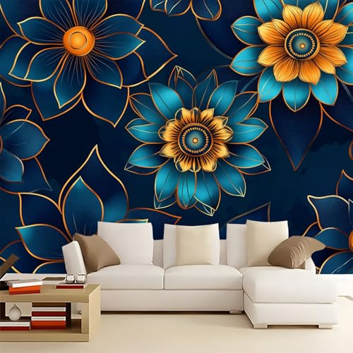 Tapete 3D Fototapete Dunkelblaue Blumen aus Goldfolie 500x280 cm Vliestapete Wandtapete Wandbilder 3D Druck Foto Tapeten für Wohnzimmer Schlafzimmer Vlies Tapete Motivtapeten Tapete 3D Fototapete Dunkelblaue Blumen aus Goldfolie 500x280 cm Vliestapete Wandtapete Wandbilder 3D Druck Foto Tapeten für Wohnzimmer Schlafzimmer Vlies Tapete Motivtapeten von Generisch