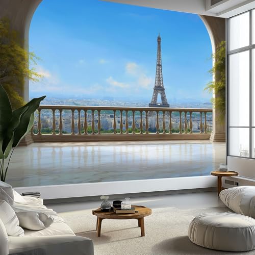 Tapete 3D Fototapete Stadtlandschaft 350 x 256 cm, Vliestapete Wandbild Fototapeten Eiffelturm Pflanzen Schlafzimmer Wohnzimmer TV Hintergrund Wand Moderne Wanddeko Tapete 3D Fototapete Stadtlandschaft 350 x 256 cm, Vliestapete Wandbild Fototapeten Eiffelturm Pflanzen Schlafzimmer Wohnzimmer TV Hintergrund Wand Moderne Wanddeko von Generisch