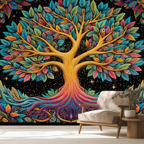 Tapete Fototapete Baum des Lebens Boho 200 x 140 cm Vliestapete Wandbild Fototapeten, Vlies Tapeten Wandtapete Schlafzimmer, Wohnzimmer, TV Hintergrund Wand Moderne Wanddeko kch84 Tapete Fototapete Baum des Lebens Boho 200 x 140 cm Vliestapete Wandbild Fototapeten, Vlies Tapeten Wandtapete Schlafzimmer, Wohnzimmer, TV Hintergrund Wand Moderne Wanddeko kch84 von Generisch
