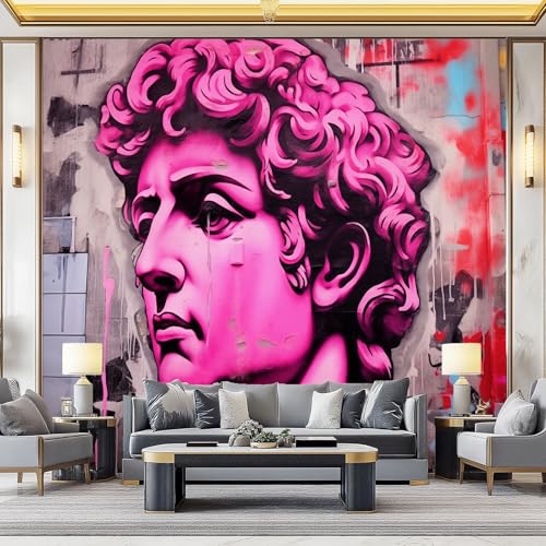 Tapete Kinderzimmer - Abstrakt Graffiti Statue Wanddekoration Fototapete für Wohnzimmer TV Hintergrundwand, Magenta Tapete für Schlafzimmer Büro Flur 400 x 280 cm Tapete Kinderzimmer - Abstrakt Graffiti Statue Wanddekoration Fototapete für Wohnzimmer TV Hintergrundwand, Magenta Tapete für Schlafzimmer Büro Flur 400 x 280 cm von Generisch