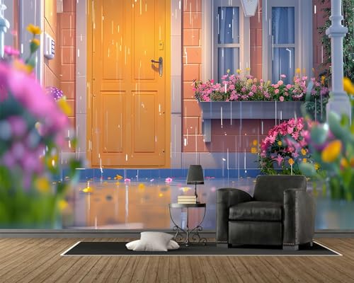 Tapete Tropische Karikatur, Fototapete 3D Tür 400x280 cm, Vliestapete mit Blumen und Pflanzen Muster, Wandtapete 3D Motivtapeten für Wohnzimmer Schlafzimmer Groß Wanddeko, B18 Tapete Tropische Karikatur, Fototapete 3D Tür 400x280 cm, Vliestapete mit Blumen und Pflanzen Muster, Wandtapete 3D Motivtapeten für Wohnzimmer Schlafzimmer Groß Wanddeko, B18 von Generisch