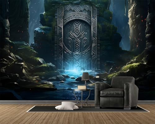 Tapete Tropische Zauberwald, Fototapete 3D Tür 400x280 cm, Vliestapete mit Retro Muster, Wandtapete 3D Motivtapeten für Wohnzimmer Schlafzimmer Groß Wanddeko, B29 Tapete Tropische Zauberwald, Fototapete 3D Tür 400x280 cm, Vliestapete mit Retro Muster, Wandtapete 3D Motivtapeten für Wohnzimmer Schlafzimmer Groß Wanddeko, B29 von Generisch