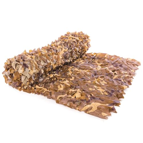 Tarnnetz Camouflage Netz 4x5m 5x6m 6x8m Oxford-Stoff Tarnung Net Desert Braun für Jagd Sonnenschutz Militär Armee Geburtstagsfeier Autodeckung Gartenzaun(9x13.0m) von Generisch