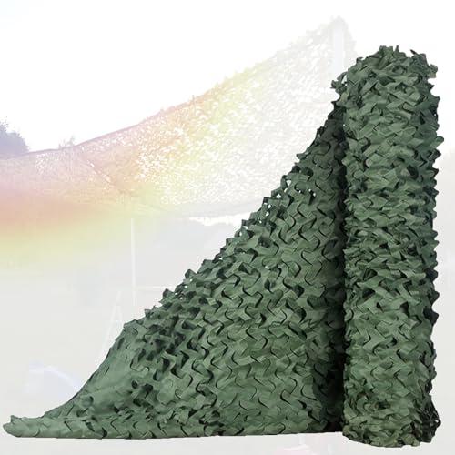 Tarnnetz Grünes 2x2m 2x5m 2x10m 3x4m 4x6m 5x7m 6x6m 6x8m 7x8m Tarnung Net, Verschiedene Größen und Schnitt Camo Netz für Jagd Camping Garten Party Dekorationen Verstecken(8x15 M) von Generisch