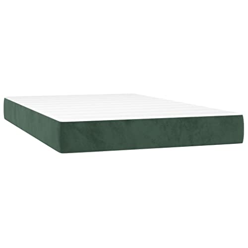 Taschenfederkernmatratze, dunkelgrün, 120 x 200 x 20 cm, Samt, gepolsterte Bettmatratze, bequeme Schaumstoff-stützende Federkernmatratze, perfekt für hochwertigen Schlaf und Entspannung. von Generisch