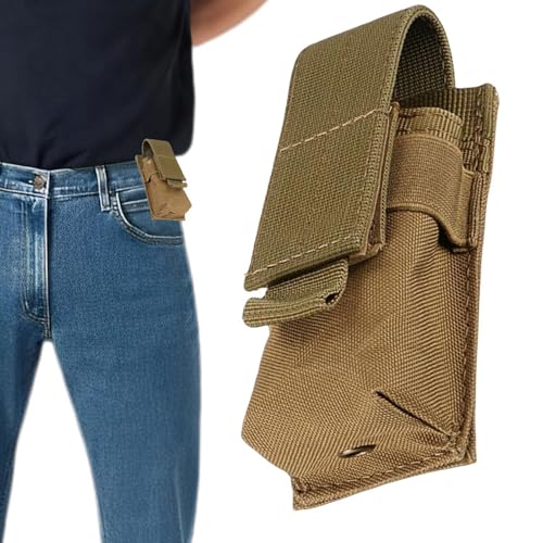 Taschenlampentasche - Gürtelholsterhalter - Elastische Kordel, Schnallenverschluss, Taschenlampen-Tragetasche, Leichtes- Nylon, Einzelschlitz Für Wandern, Outdoor-Aktivitäten, Klettern, Trekking von Generisch
