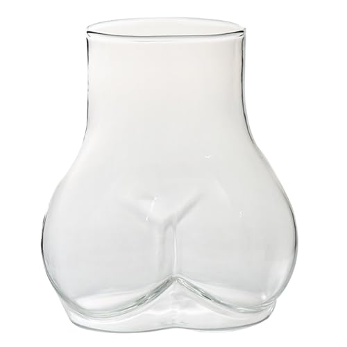 Tasse in Form eines Hinterns, 3D-Glastasse, 450 ml, transparenter Kaffeebecher aus Borosilikatglas, lustige Tasse, niedliche Po-Gläser, kreative Körperform, Weingläser, Cocktailglas-Tasse von Generisch