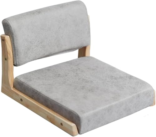 Tatami Bodenstuhl mit Rückenlehne - Meditationsstuhl aus Holz für den Innenbereich, multifunktionale gepolsterte Sitzgelegenheit, traditionelles japanisches Design von Generisch