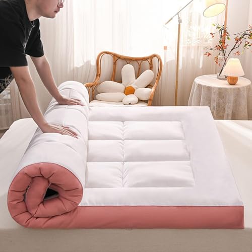 Tatami Futon-Matratze, extra dicke, faltbare Isomatte, weiche und atmungsaktive Matratzenauflage für Gästebett, Schmerzlinderung, aufrollbares Design von Generisch