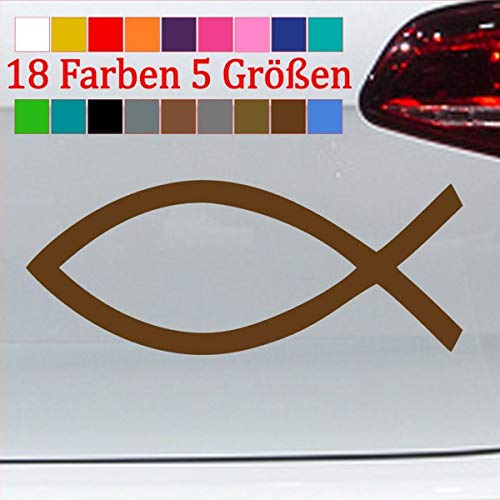 Taufe Fisch Aufkleber Firmung Sticker Ichthy Auto Sticker Kirche Jesus 92-Kupfer 10x4cm von generisch