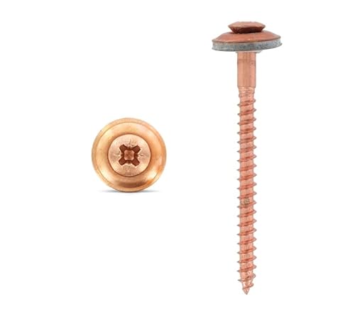 Taumelfreie Spenglerschrauben 2tlg. mit Dichtscheibe 15 mm, Art. 9167 A2-Kupfer 4,5X90 Z mm 20 Stück Taumelfreie Spenglerschrauben 2tlg. mit Dichtscheibe 15 mm, Art. 9167 A2-Kupfer 4,5X90 Z mm 20 Stück von Generisch