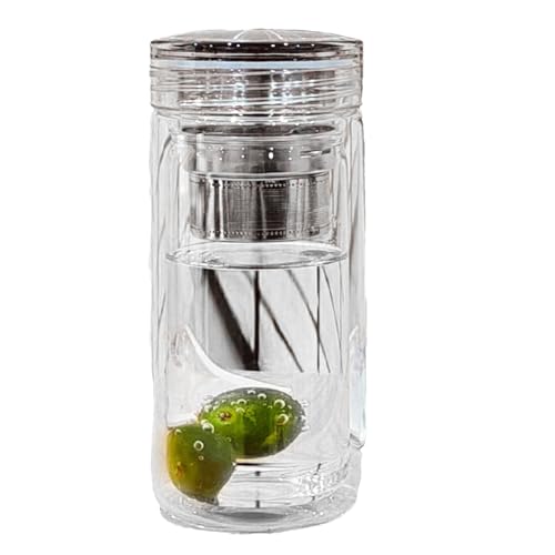 Tea Infuser Mug | Hitzebeständige Teetasse Mit Deckel,Transparente Hitzeresistente Tasse Für Zuhause Büro Auto Reisen Camping Party Outdoor Auch Für Kaffee,Für Camping Zuhause Auto Servieren Freunde K von Generisch