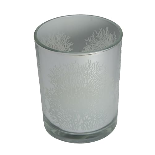 Teelichtglas Windlicht mit Lebensbaum Motiv in Silber - 12,5 x Ø 10 cm Teelichtglas Windlicht mit Lebensbaum Motiv in Silber - 12,5 x Ø 10 cm von Generisch
