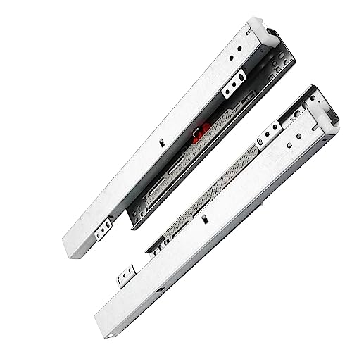 Telescopic Runners Floor Mounting Full Extension Drawer Runners Slide Rail with Damping Three Piece Rail (Size : 25 cm/9.8in) von Generisch