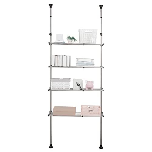 Teleskop-Badregal, 2-stöckiges Metallregal für über der Toilette, Boden-zu-Deckenregal mit Aufhängerhaken, Schwarz Teleskop-Badregal, 2-stöckiges Metallregal für über der Toilette, Boden-zu-Deckenregal mit Aufhängerhaken, Schwarz von Generisch