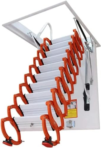 Teleskop-Klappleiter – Outdoor-Legierung Loftleiter für Dachboden und Dach, leichtes und tragbares Design von Generisch