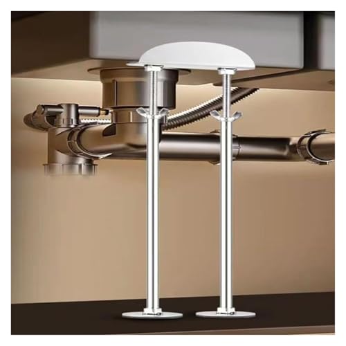 Teleskop-Unterbau-Spülbecken-Halterungs-Set, Edelstahl-Reparaturhalterungen für Küchenspüle, verstellbare Höhe 53–63 cm, einfach zu installieren von Generisch