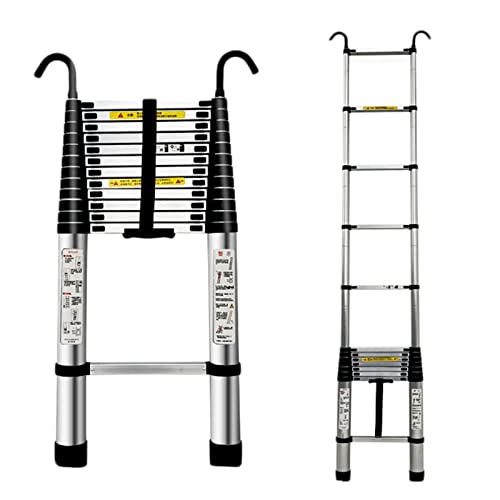 Teleskopleiter, 6,2 m ausziehbar, 6,3 m für Zuhause und Außenbereich, 150 kg Kapazität, vielseitiges Design für einfache Lagerung und Transport Teleskopleiter, 6,2 m ausziehbar, 6,3 m für Zuhause und Außenbereich, 150 kg Kapazität, vielseitiges Design für einfache Lagerung und Transport von Generisch