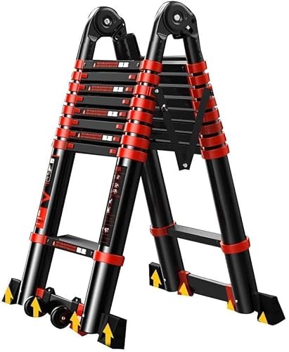 Teleskopleiter, Fischgräten-Design, Aluminium, Mehrzweckleiter, ausziehbar von 3,4 m bis 8,2 m, einfach zu verstauen und zu transportieren Teleskopleiter, Fischgräten-Design, Aluminium, Mehrzweckleiter, ausziehbar von 3,4 m bis 8,2 m, einfach zu verstauen und zu transportieren von Generisch