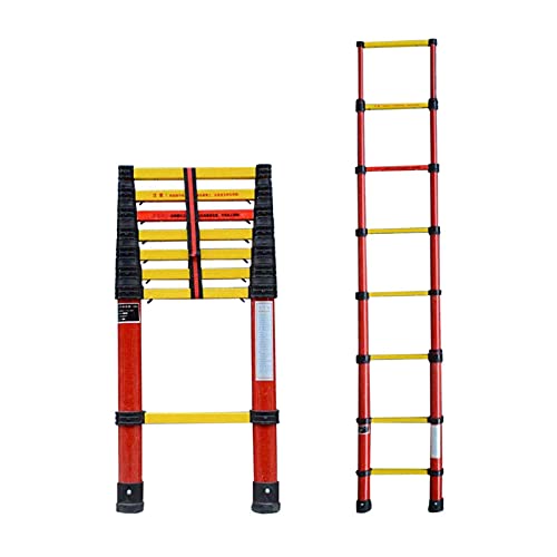 Teleskopleiter mit mehreren Positionen – tragbare 150 kg Kapazität mit Stabilisator für Dachboden und Dach – langlebige rote Stahl-Verlängerungsleiter Teleskopleiter mit mehreren Positionen – tragbare 150 kg Kapazität mit Stabilisator für Dachboden und Dach – langlebige rote Stahl-Verlängerungsleiter von Generisch