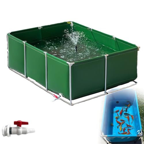 Temporärer oberirdischer Pool, robuster Segeltuch-Tank mit Ablassventil für Garten und Außenbereich von Generisch