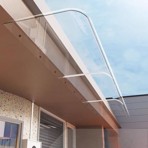 Tende da Sole per finestre Esterne, Tenda da Sole per Ingresso Porta Riparo dalla Pioggia Esterna in policarbonato Trasparente, Protezione UV Pioggia Neve Tenda da Sole per Porta p von Generisch