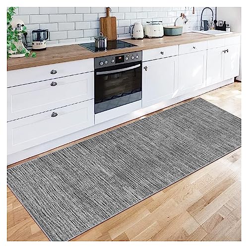 Teppich, rutschfest, 3,7 m, modernes Design, waschbar, Polyester, für Küche, Flur, Büro, Eingangsbereich, 60 x 370 cm lang, Grau Teppich, rutschfest, 3,7 m, modernes Design, waschbar, Polyester, für Küche, Flur, Büro, Eingangsbereich, 60 x 370 cm lang, Grau von Generisch