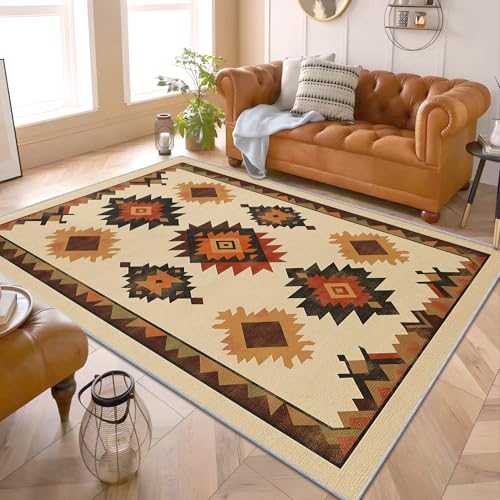 Teppich Aztek - Teppich Wohnzimmer Schlafzimmer Azteken Southwestern, Großer Teppich Aztekenmuster, Weich Kurzflor & Waschbar & rutschfest Wohnzimmerteppich, Kinderteppich, Bettvorleger 160x230 cm Teppich Aztek - Teppich Wohnzimmer Schlafzimmer Azteken Southwestern, Großer Teppich Aztekenmuster, Weich Kurzflor & Waschbar & rutschfest Wohnzimmerteppich, Kinderteppich, Bettvorleger 160x230 cm von Generisch
