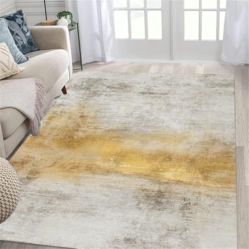 Teppich Bürostuhl Geeignet Abstrakter grau-gelber Wohnzimmerteppich fällt Nicht ab Wohnzimmer Gelb Waschbarer 140X200CM Teppich Bürostuhl Geeignet Abstrakter grau-gelber Wohnzimmerteppich fällt Nicht ab Wohnzimmer Gelb Waschbarer 140X200CM von Generisch