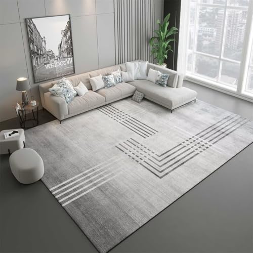 Teppich Eingangsbereich Grauer Schlafzimmerteppich mit geometrischem Design verblasst Nicht Kinderzimmer Teppiche Grau Laufteppich Balkon 80X160CM von Generisch