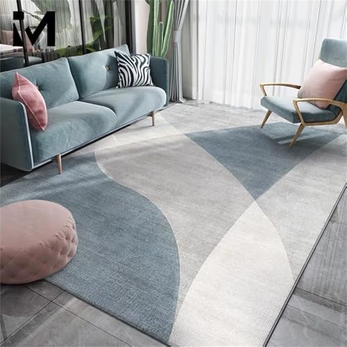 Teppich Esszimmer Abstrakt grau-blau Schlafzimmer Garderobe Matte rutschfest Kinder blau Laufteppich Teppiche Fürs Kinderzimmer 80X160CM von Generisch