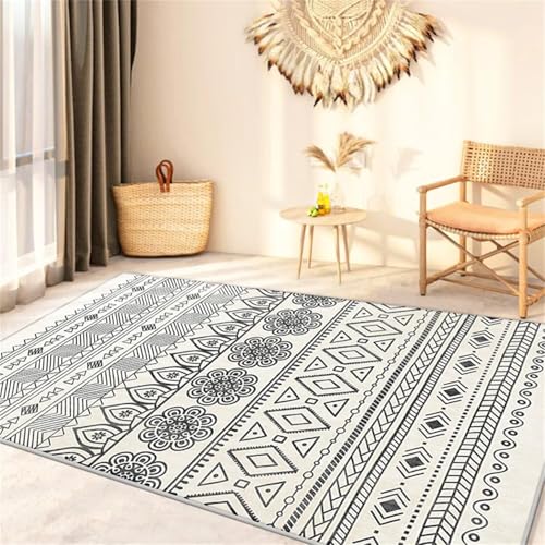 Teppich Jugendzimmer Grauer Schlafzimmerteppich mit geometrischem Design verblasst Nicht Anti Rutsch Grau Wohnzimmer Küchen Teppiche 160X230CM von Generisch