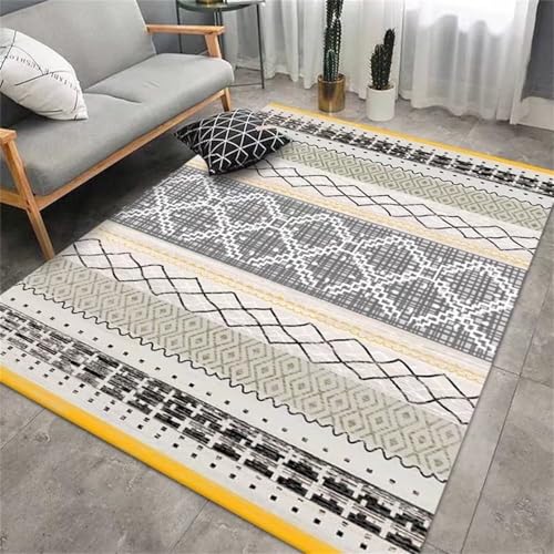 Teppich Jugendzimmer Mädchen Grau-gelbe Linie geometrisches Druckdesign verblasst Nicht Vorzimmer Grau Korridorteppich Schlafzimmer Klein 80X140CM Teppich Jugendzimmer Mädchen Grau-gelbe Linie geometrisches Druckdesign verblasst Nicht Vorzimmer Grau Korridorteppich Schlafzimmer Klein 80X140CM von Generisch