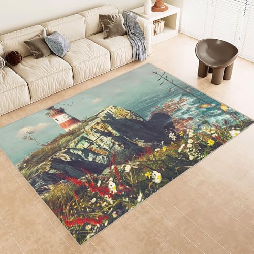 Teppich Kurzflor 120x180 cm Muster Meer Leuchtturm Klippe 3D Druck Teppiche Gegend Maschinenwaschbarer Rutschfester Carpet Aus Kaschmirimitatwarm Und Bequem Wohnzimmer Kinderzimmer Arbeitsbereich Teppich Kurzflor 120x180 cm Muster Meer Leuchtturm Klippe 3D Druck Teppiche Gegend Maschinenwaschbarer Rutschfester Carpet Aus Kaschmirimitatwarm Und Bequem Wohnzimmer Kinderzimmer Arbeitsbereich von Generisch