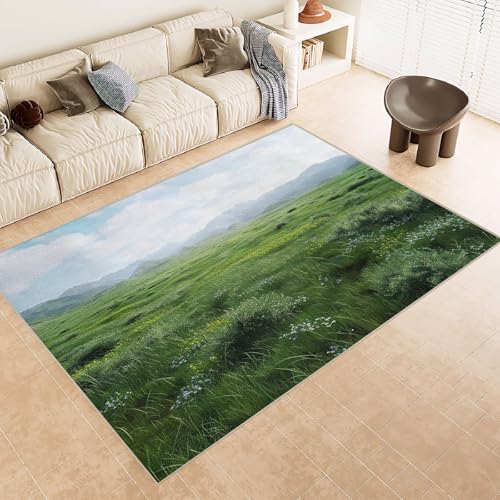 Teppich Kurzflor 140x200 cm Muster Cyanland Berge Nebel 3D Druck Teppiche Gegend Maschinenwaschbarer Rutschfester Carpet Aus Kaschmirimitatwarm Und Bequem Wohnzimmer Kinderzimmer Arbeitsbereich von Generisch