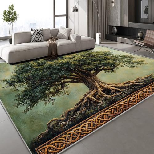 Teppich Kurzflor Kaschmirimitat Weich Strapazierfähig 100x150 cm Großer Baum Grün 3D Muster Wald Natur Druck Teppich rutschfeste Unterseite Geeignet für Bäder Küchen Eingangsbereiche Teppich Kurzflor Kaschmirimitat Weich Strapazierfähig 100x150 cm Großer Baum Grün 3D Muster Wald Natur Druck Teppich rutschfeste Unterseite Geeignet für Bäder Küchen Eingangsbereiche von Generisch